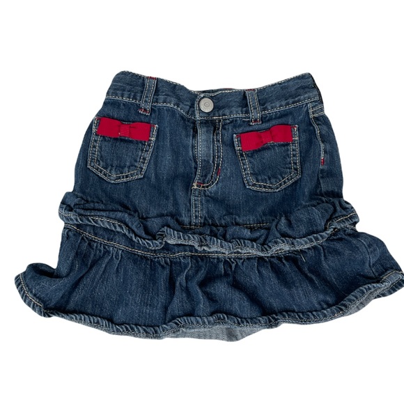 Gymboree and George Outfit, Bubble Top, Jean Skirt, Red, Blue, Girls 4-5 - Picture 4 of 8